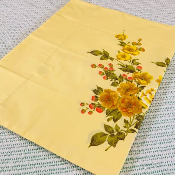 Vintage Dan River Tranquale NOSTALGIA Yellow Floral SINGLE Pillowcase - Percale - Picture 5 of 10